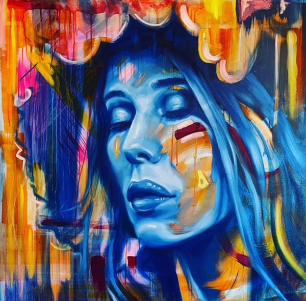 SOLD - ‘Big Sister Blue’ - Original Oil Painting (36 inches x 36 inches)